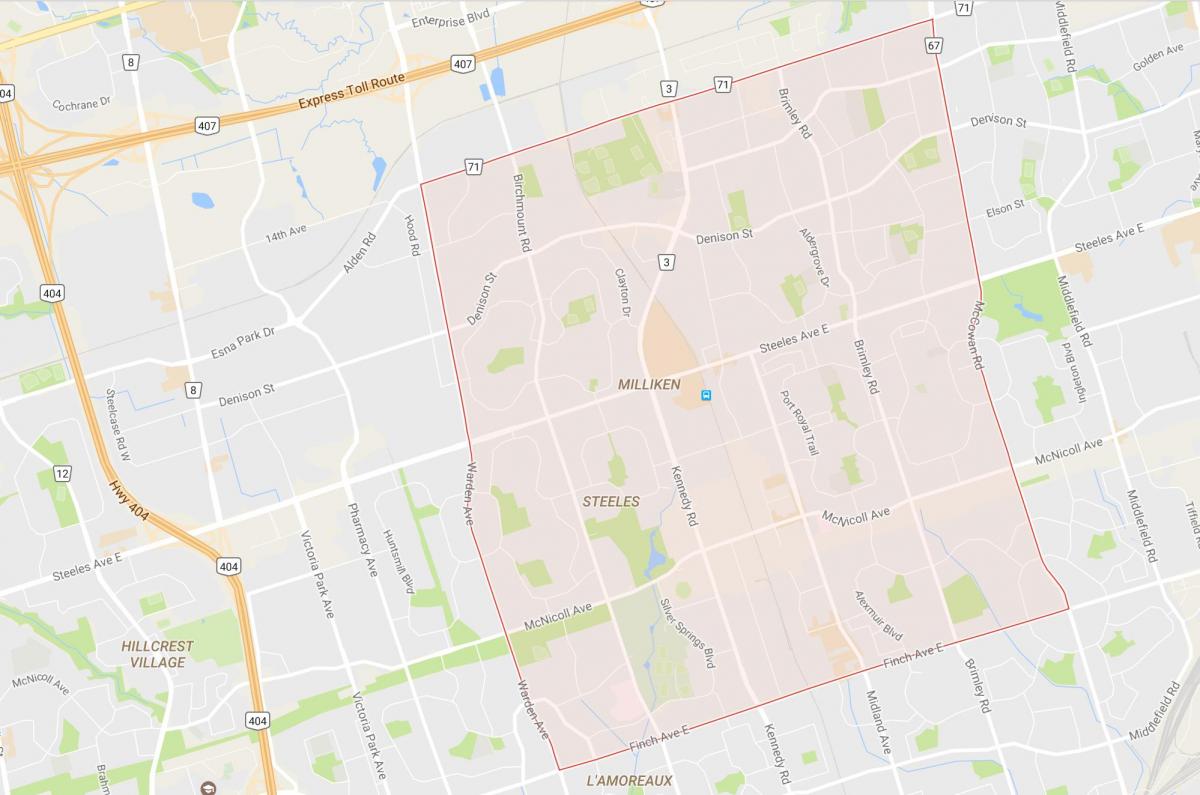 Karte Milliken kaimiņattiecību Toronto