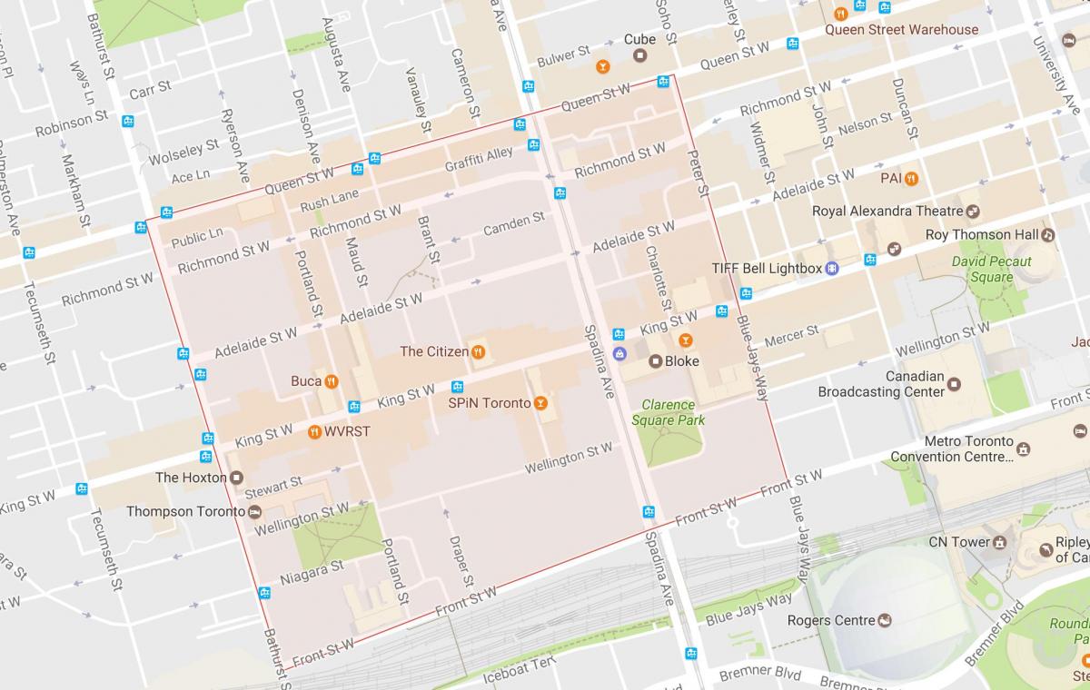Karte Modes Rajona kaimiņattiecību Toronto