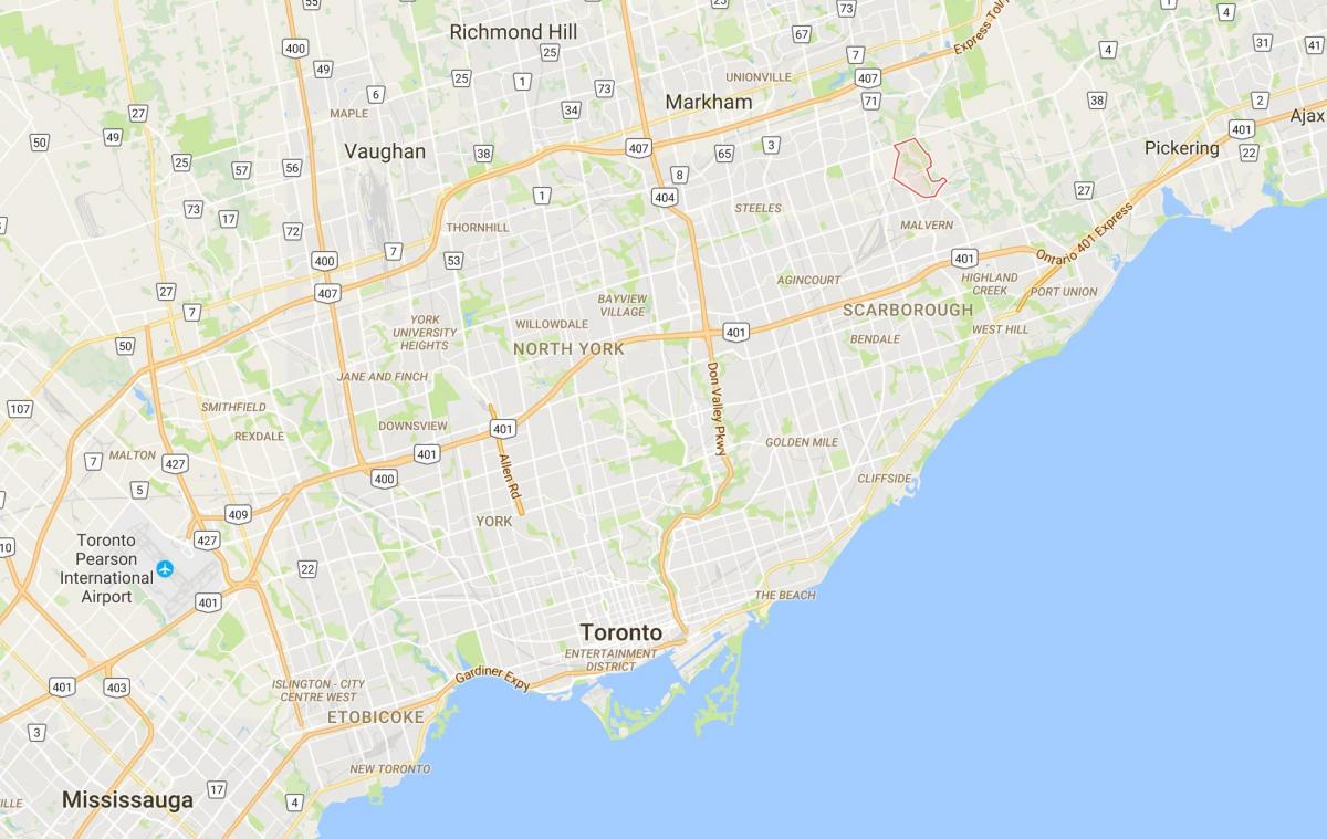 Karte Morningside Augstumu rajona Toronto