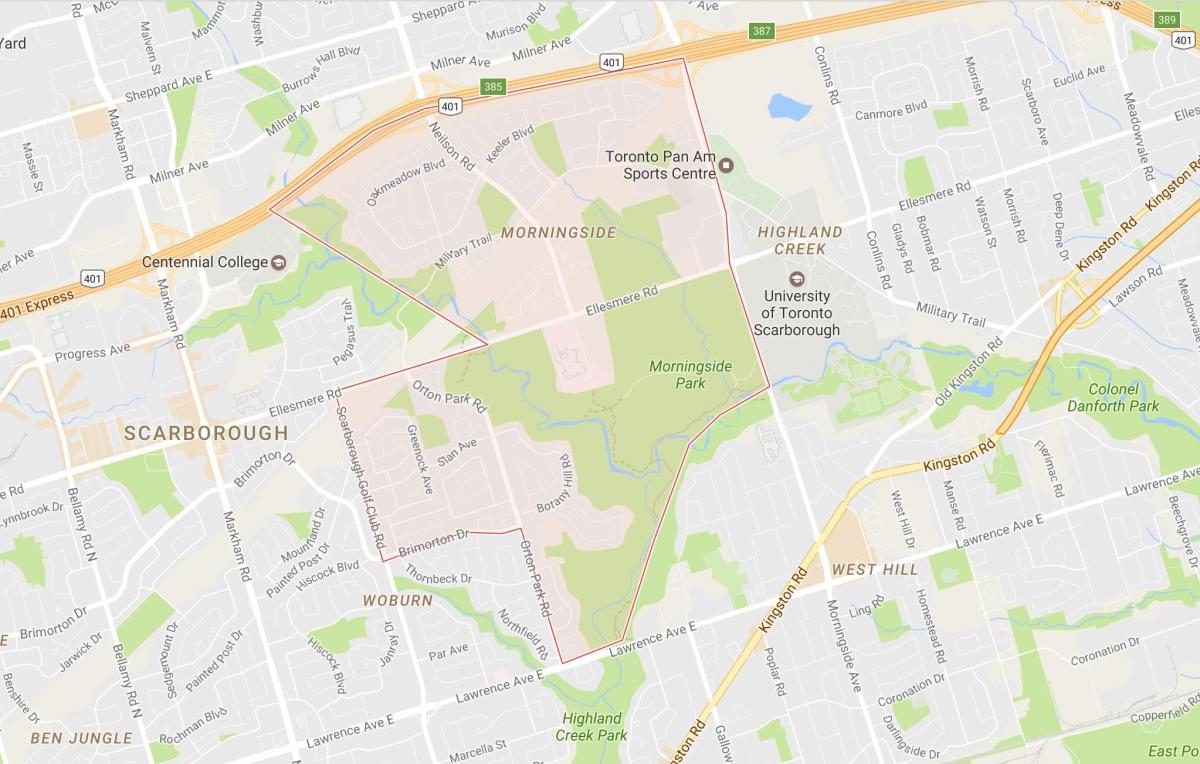 Karte Morningside kaimiņattiecību Toronto
