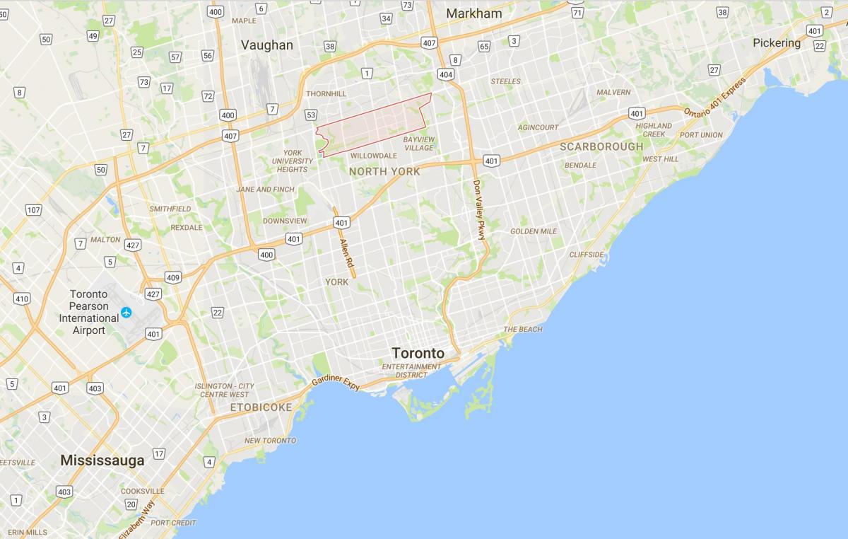Karte Newtonbrook rajona Toronto