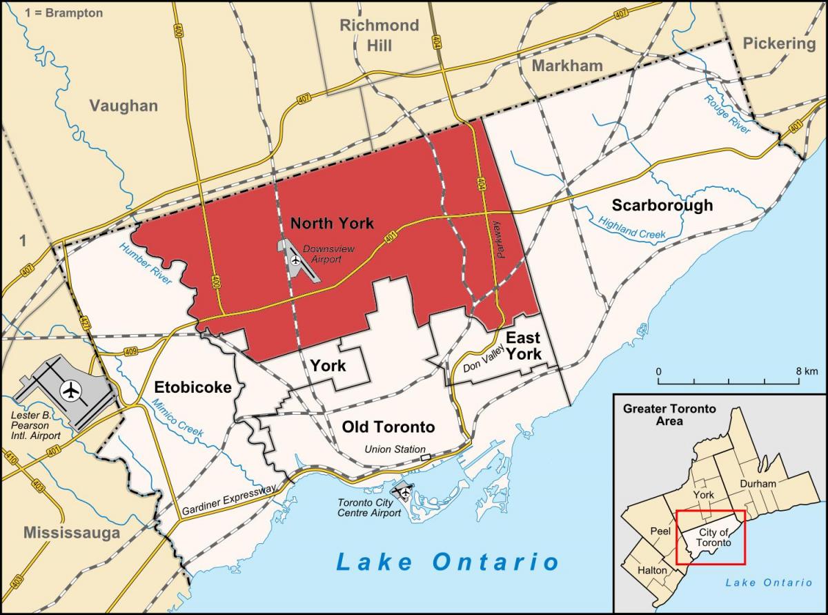 Karte, North York Toronto