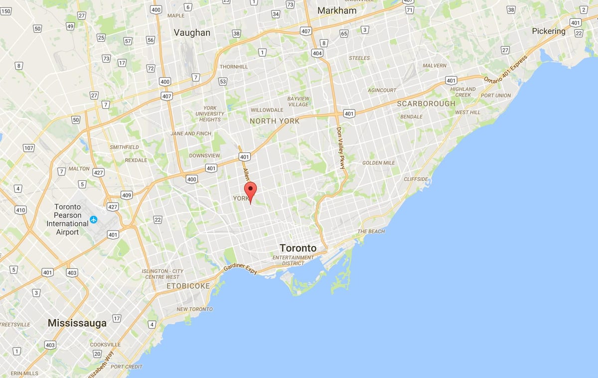 Karte Ozolkoks–Vaughan rajona Toronto