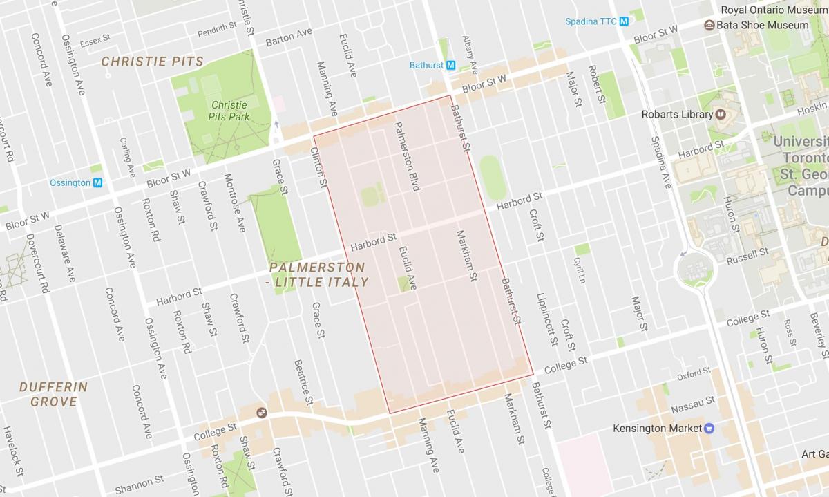 Karte Palmerston kaimiņattiecību Toronto