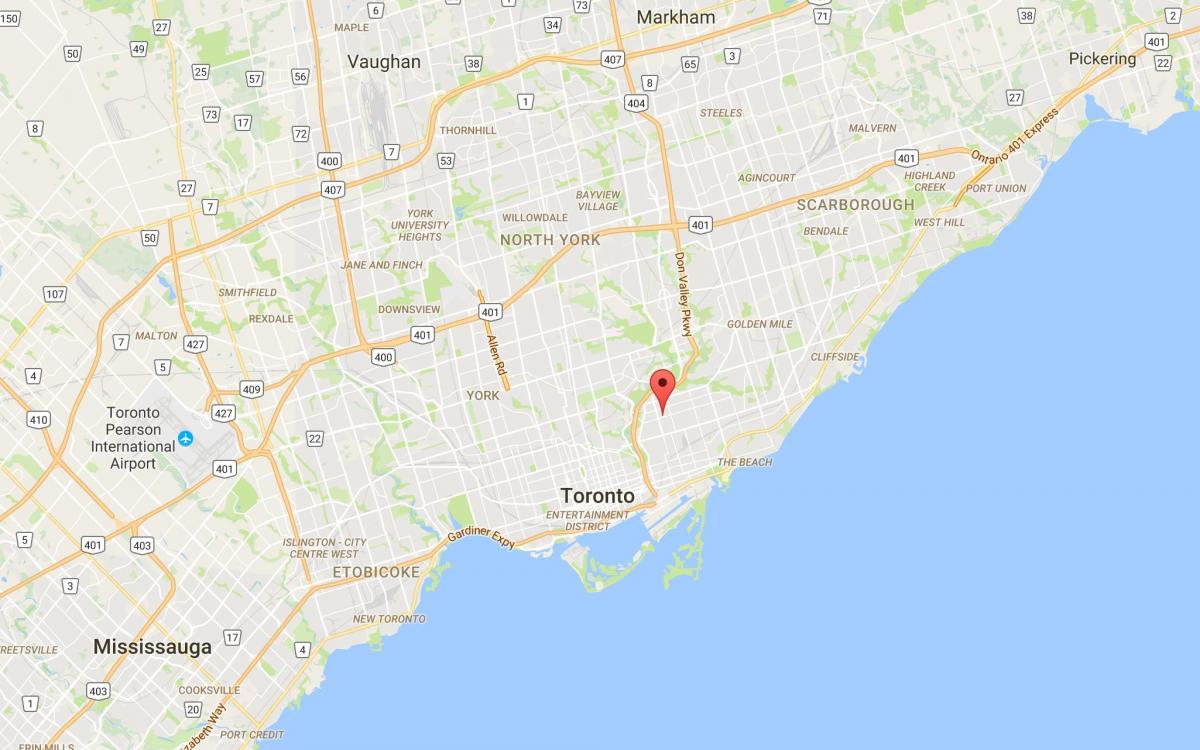Karte Papes Ciema rajonā Toronto