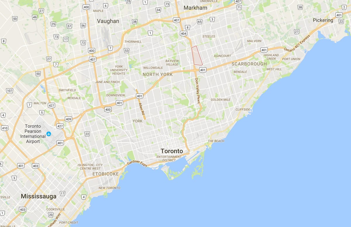 Karte Patīkamu Skatu rajona Toronto
