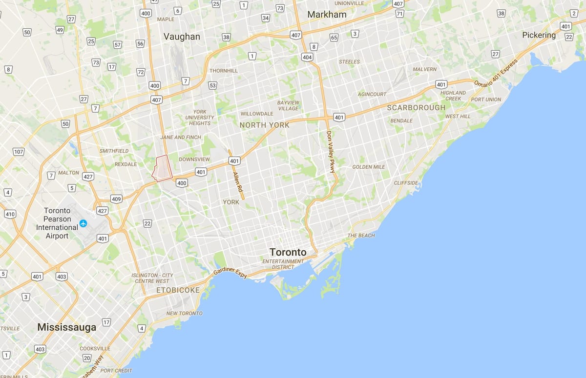 Karte Pelmo Parks – Humberlea rajona Toronto
