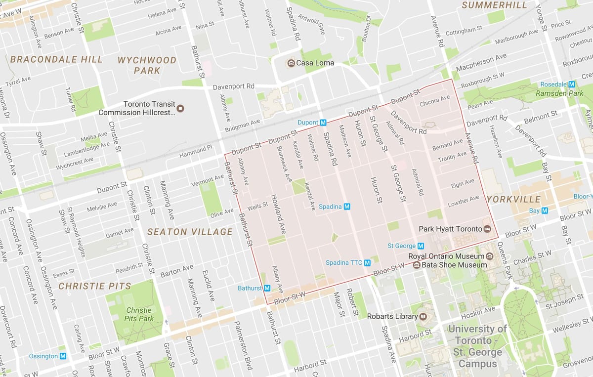 Karte Pielikumā kaimiņattiecību Toronto