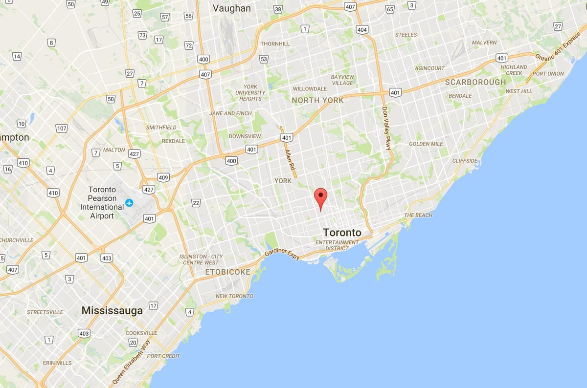 Karte Pielikumā rajona Toronto