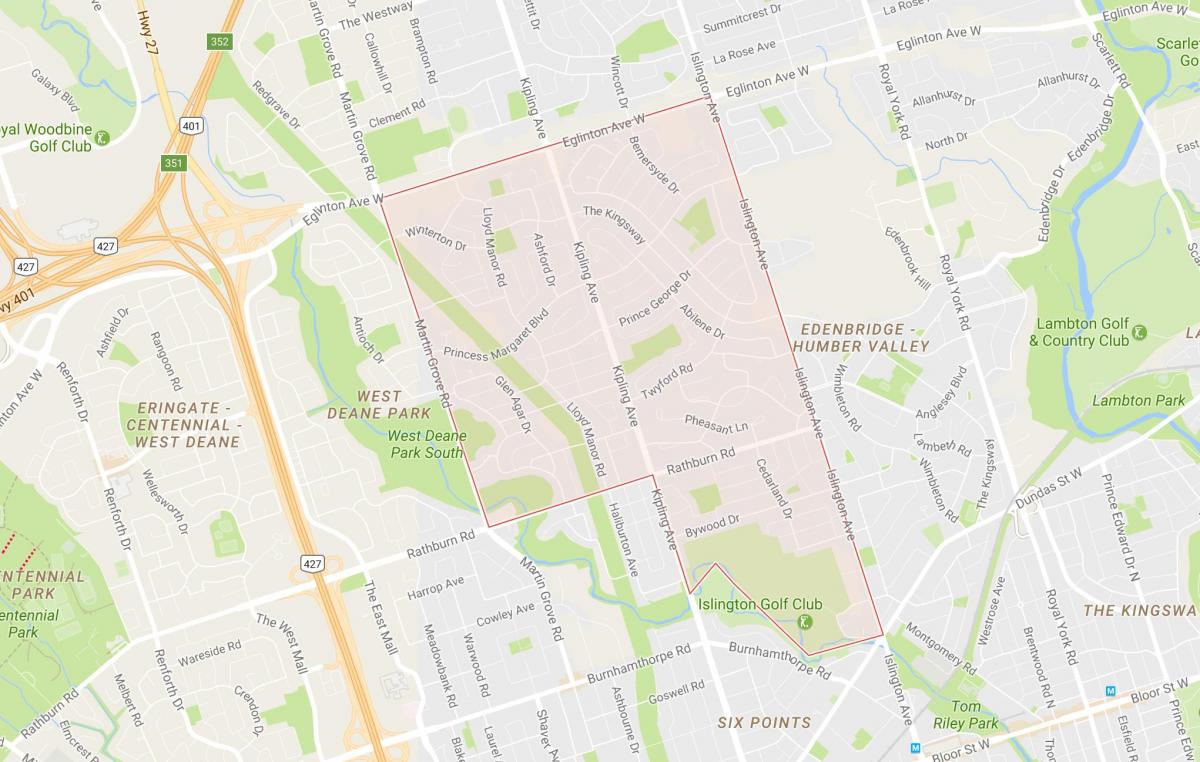Karte Princese Dārzi kaimiņattiecību Toronto