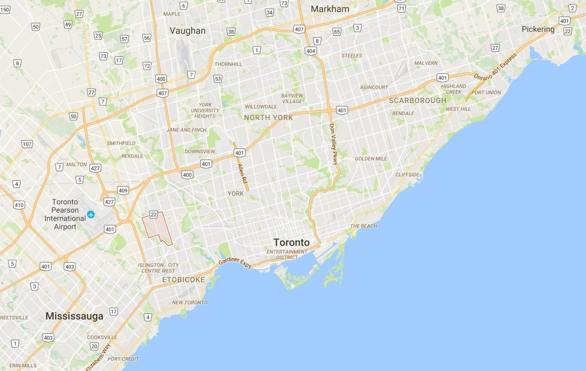 Karte Princese Dārzi rajona Toronto