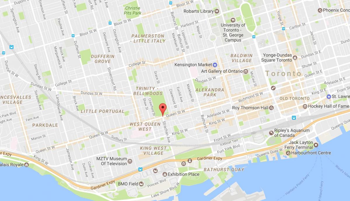 Kartes Queen Street West, Toronto apkaimē