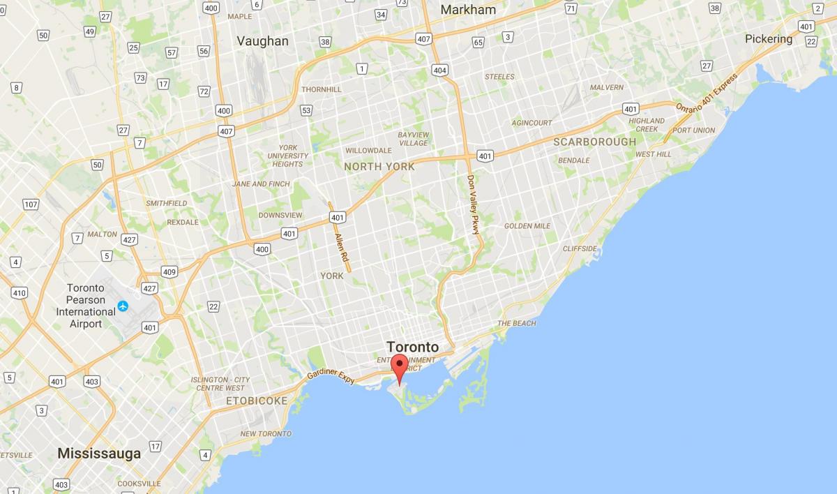 Karte rajona Toronto Salas rajonā Toronto