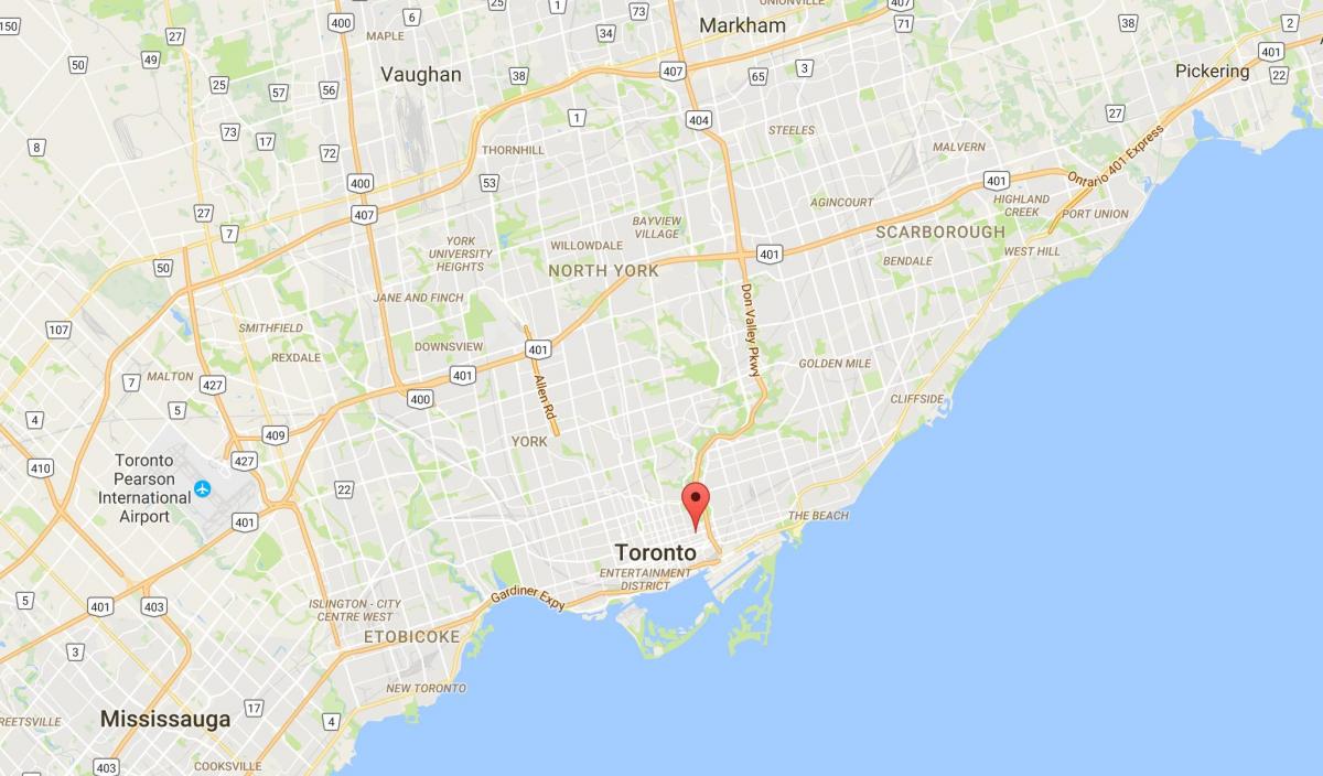 Karte Regent Park rajonā Toronto