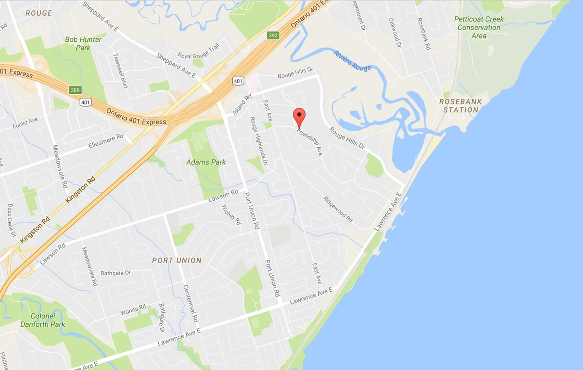 Karte Rietumu Rouge kaimiņattiecību Toronto