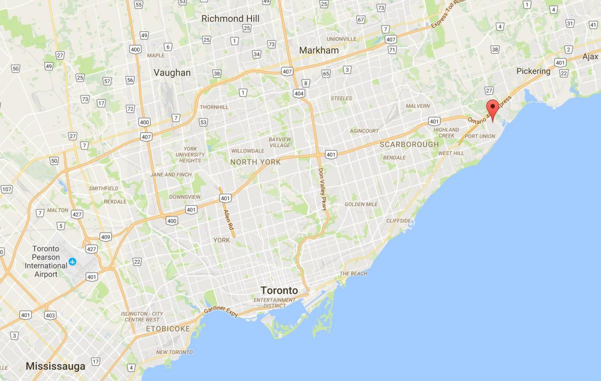 Karte Rietumu Rouge rajona Toronto