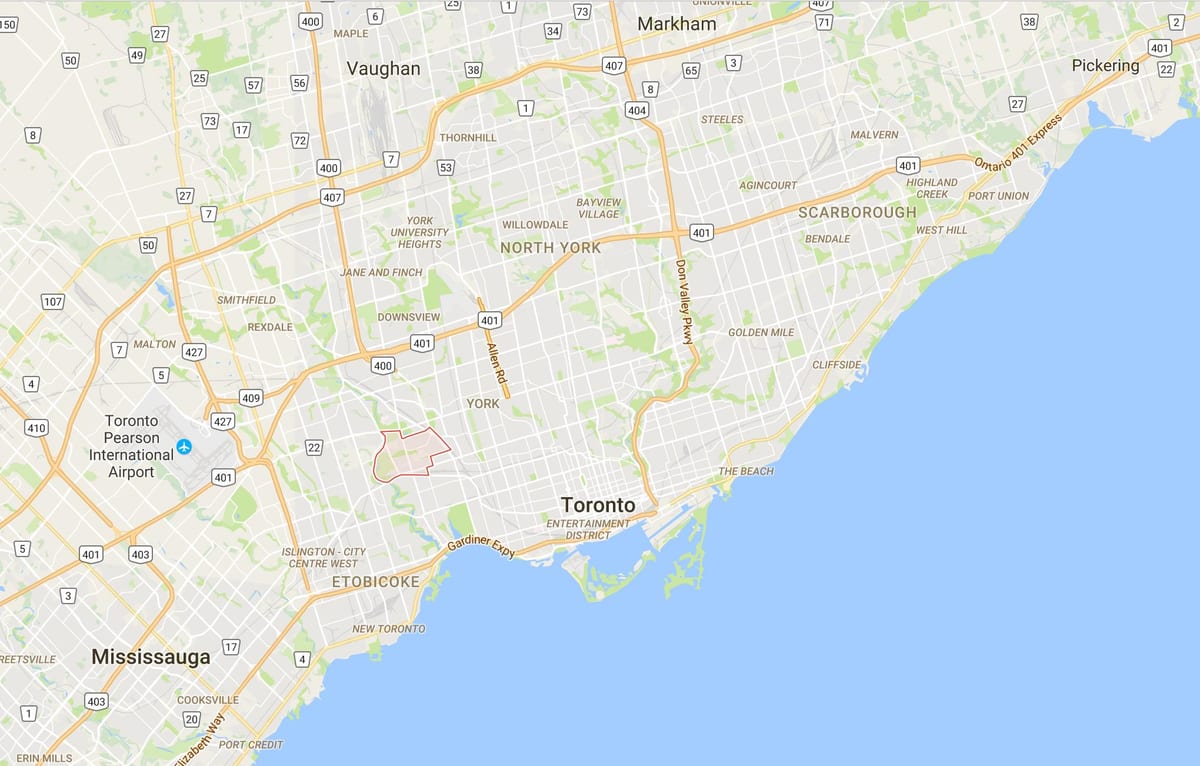 Karte Rockcliffe–Smita rajona Toronto