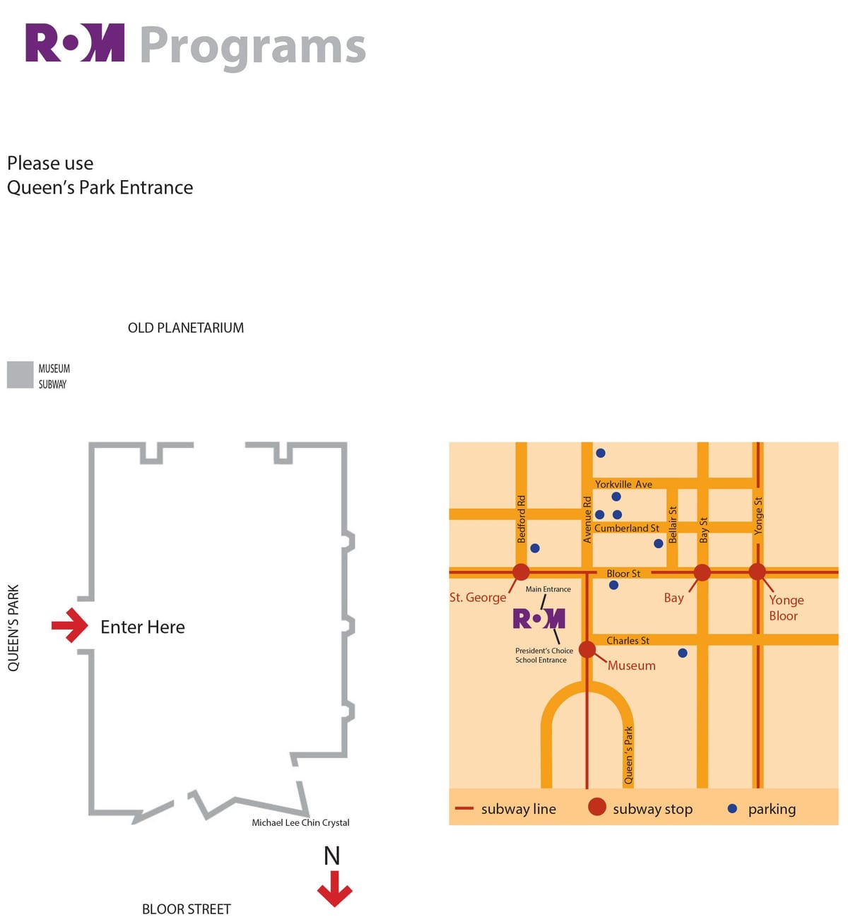 Karte, Royal Ontario Museum autostāvvieta