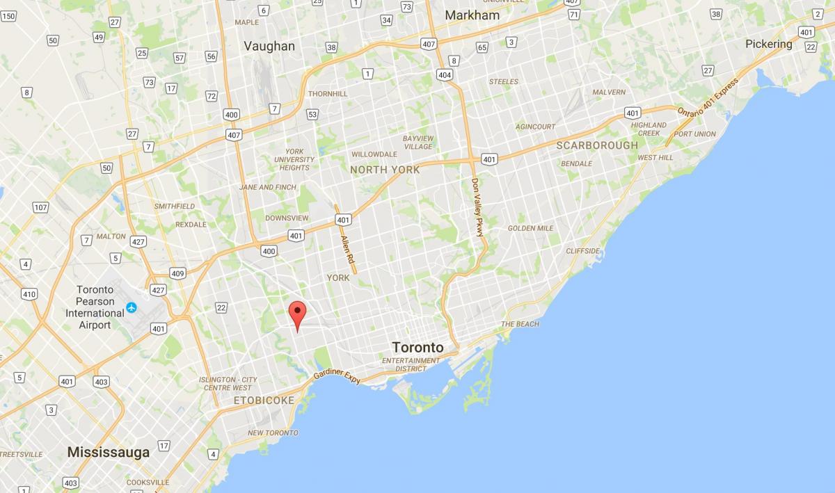 Karte Runnymede rajona Toronto