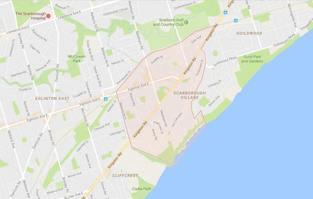 Karte Scarborough Ciema apkaimē Toronto
