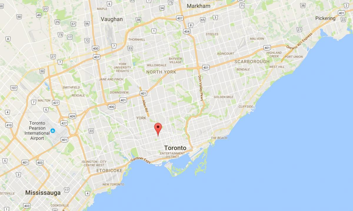 Karte Seaton Ciema rajonā Toronto