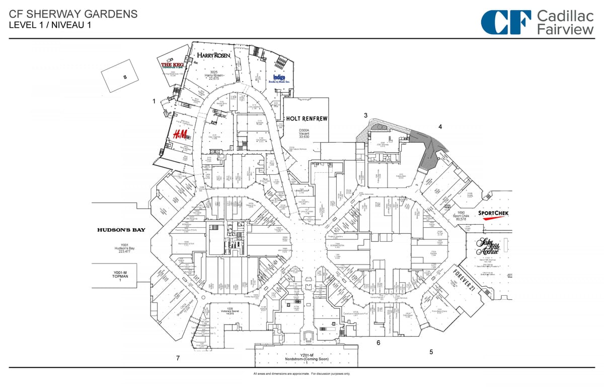 Karte Sherway Gardens 1. līmenis