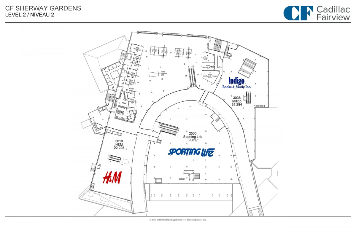 Karte Sherway Gardens 2. līmenis