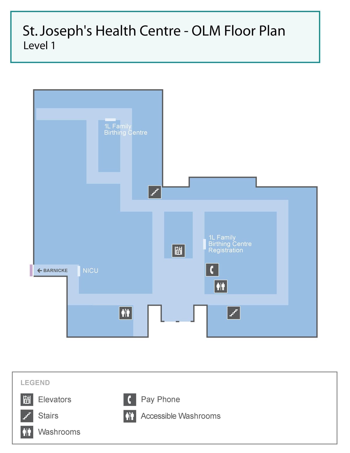 Map Svētā Jāzepa Veselības centrs Toronto OLM 1. līmenis