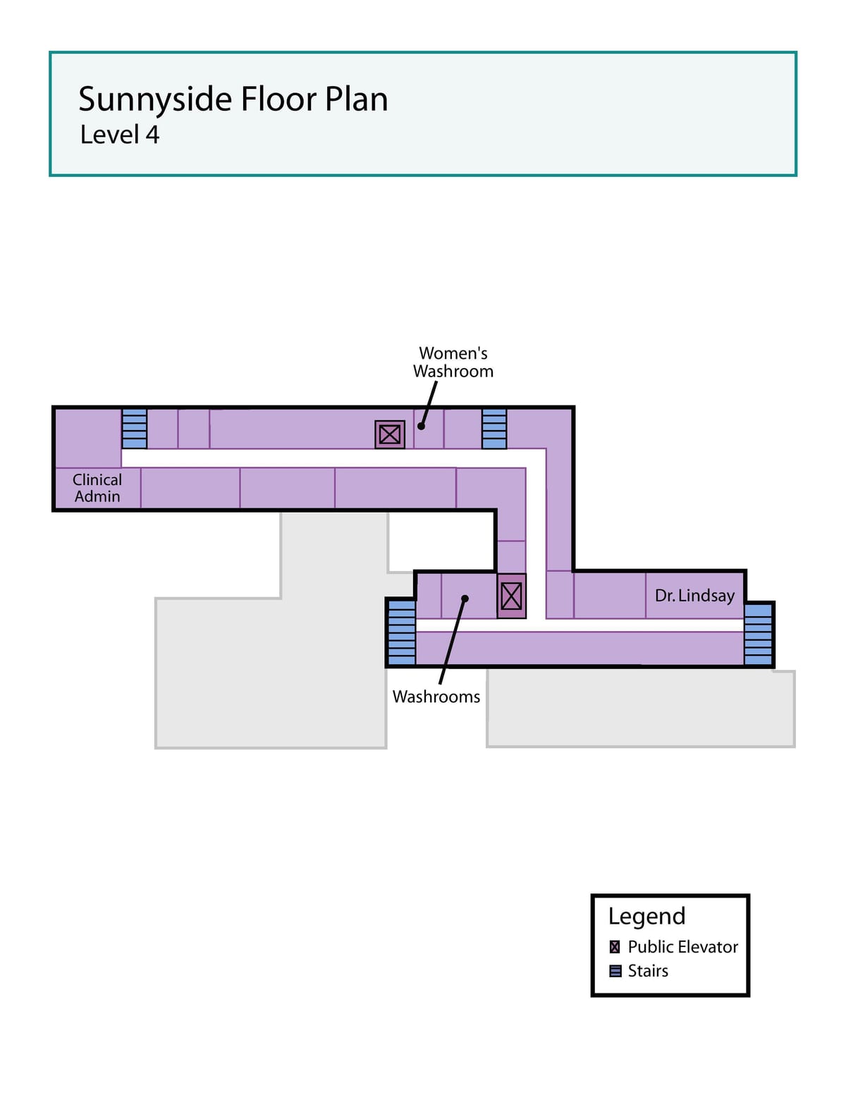 Map Svētā Jāzepa Veselības centrs Toronto Sunnyside 4. līmenis