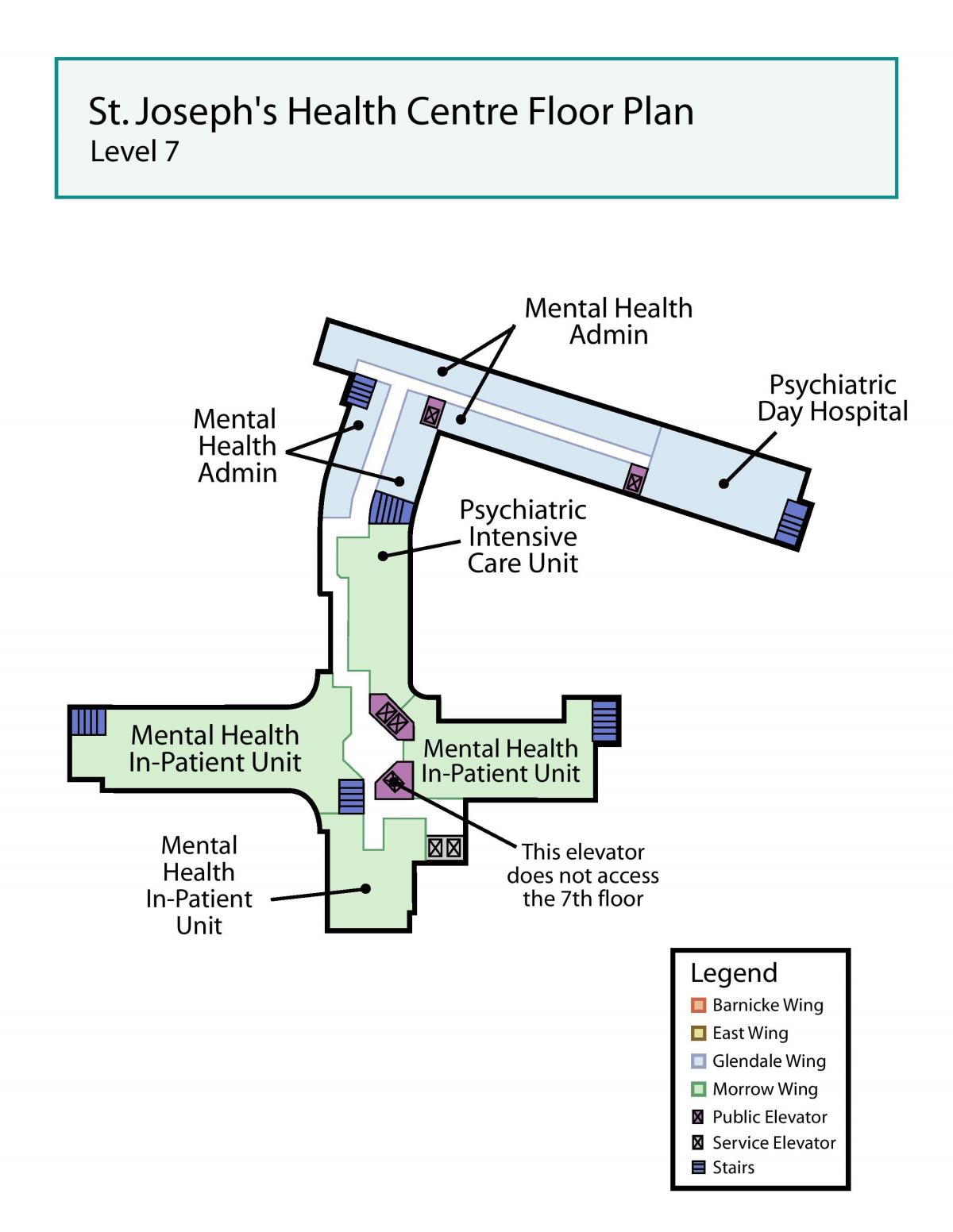 Map Svētā Jāzepa Veselības centrs Toronto līmenis 7