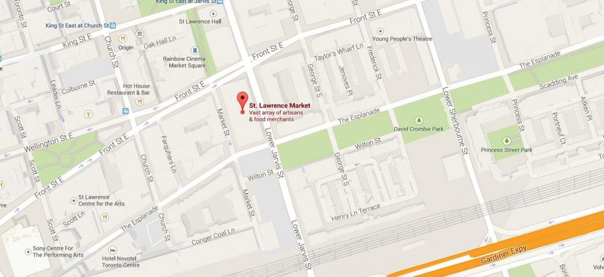 Karte St Lawrence tirgus