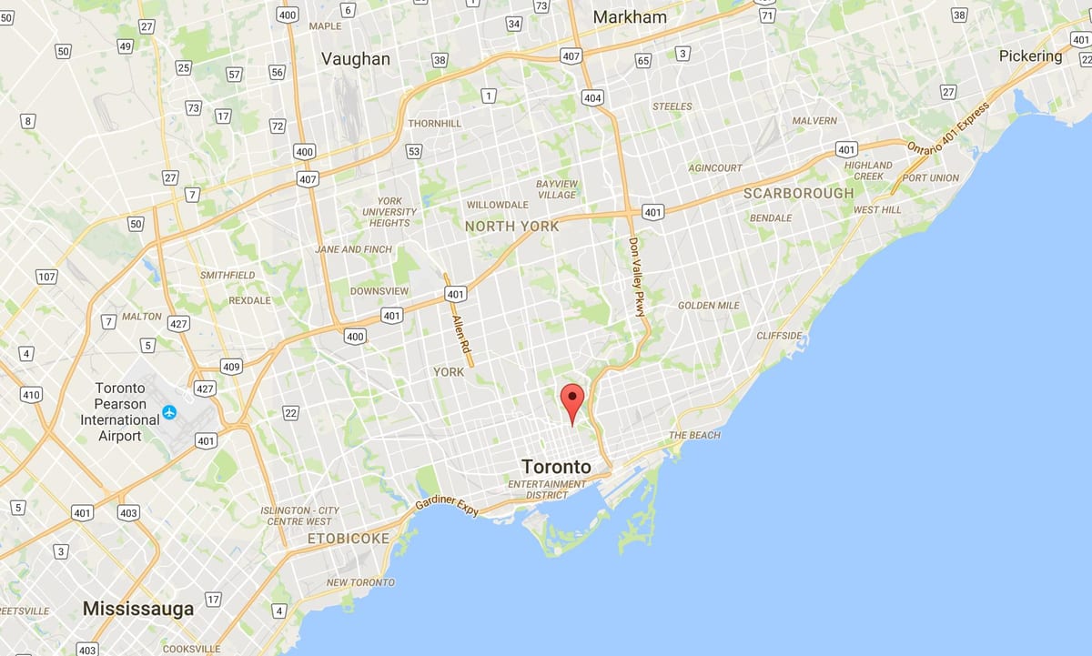 Karte, St James Pilsētas rajonā Toronto