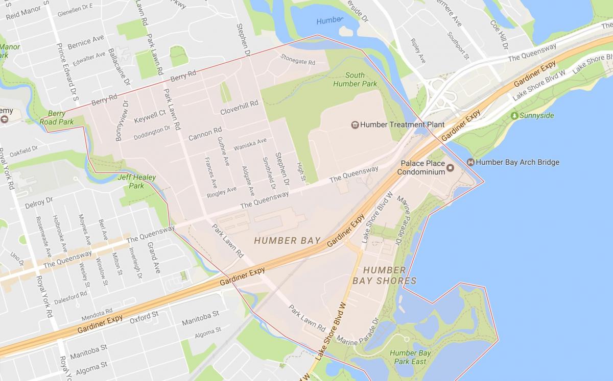 Karte Stonegate-Queensway kaimiņattiecību kaimiņattiecību Toronto