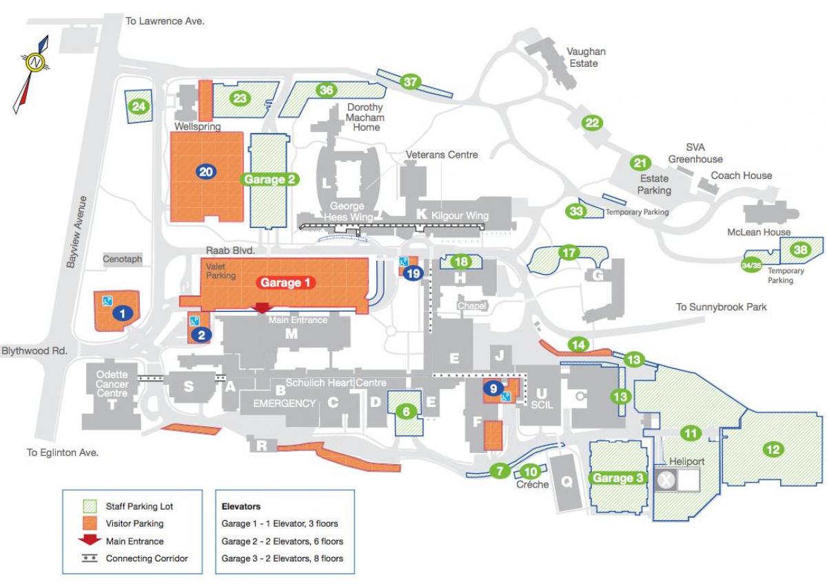 Karte Sunnybrook Hospital