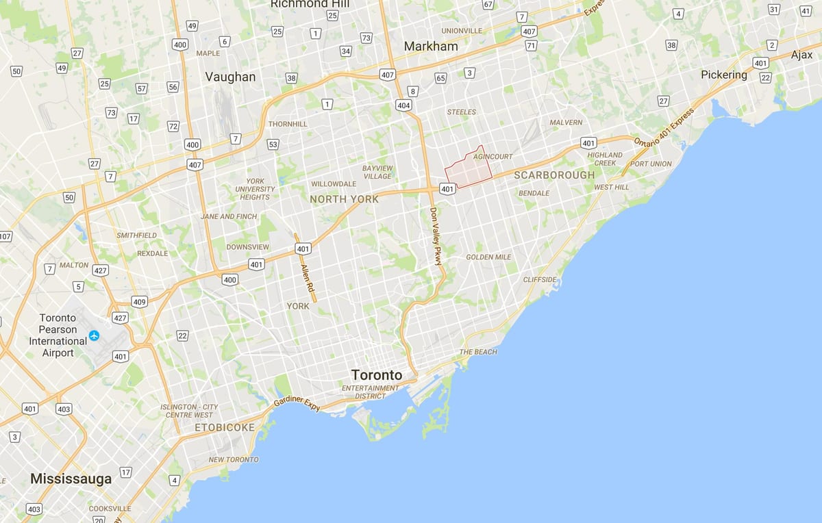 Karte Tam O'Shanter – Sullivandistrict Toronto