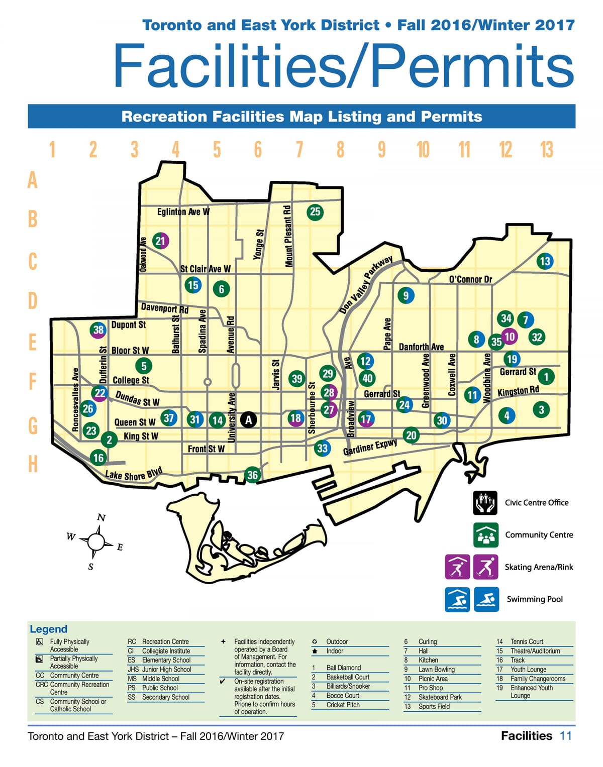 Karte iekārtas atpūtas Toronto