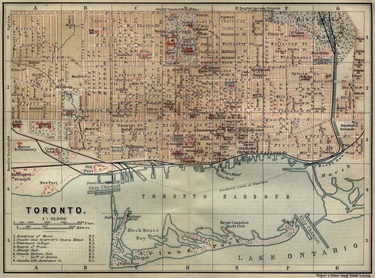 Karte Toronto 1894