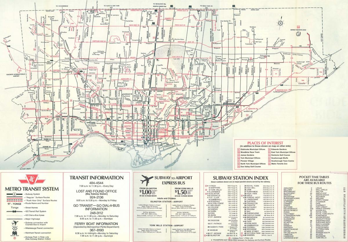 Karte Toronto 1976