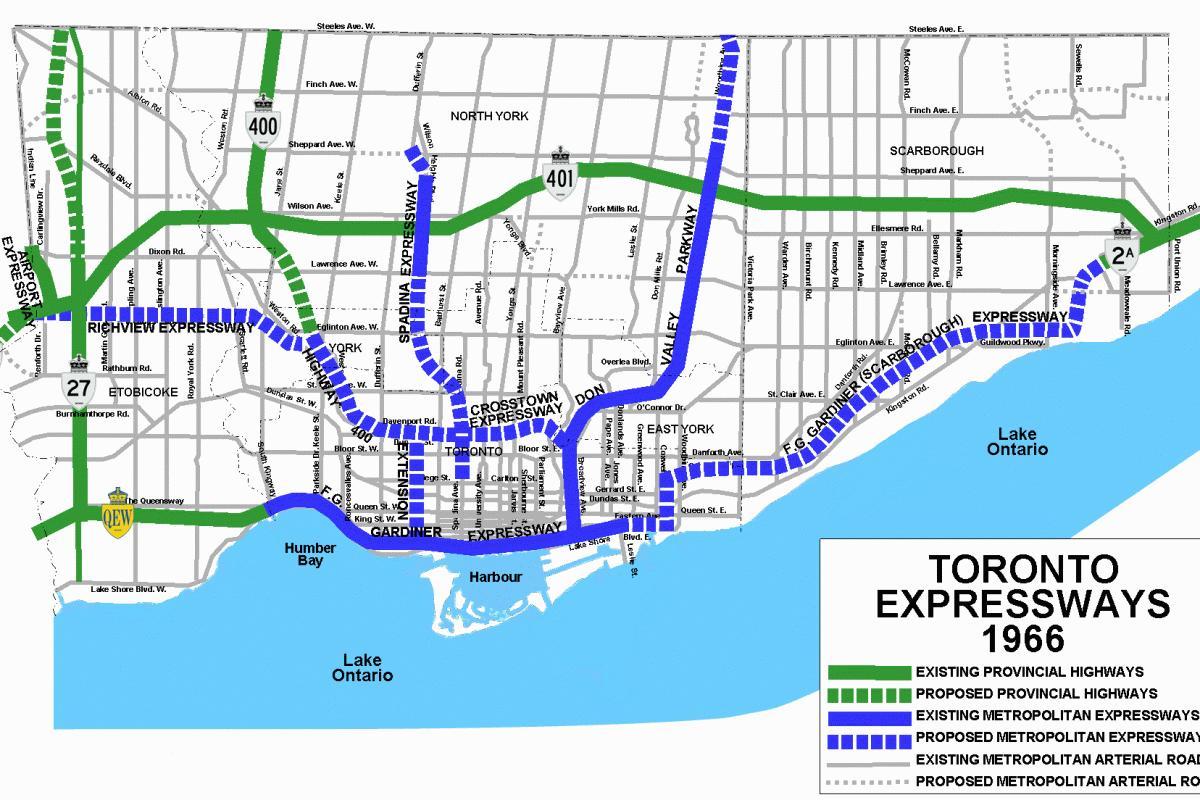 Karte Toronto lielceļiem