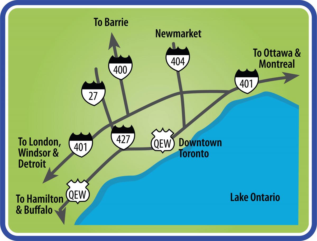 Karte Toronto braukšanas virzienos