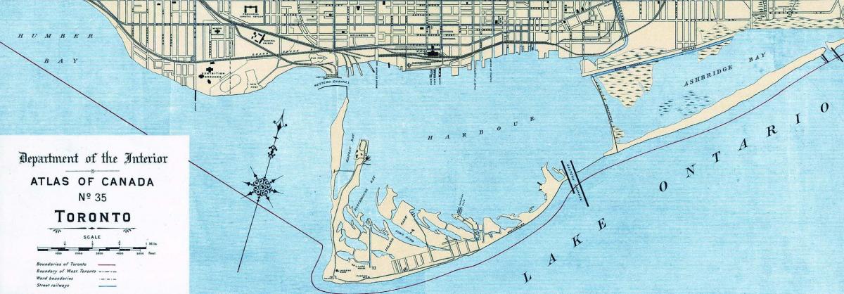 Karte Toronto Harbour 1906