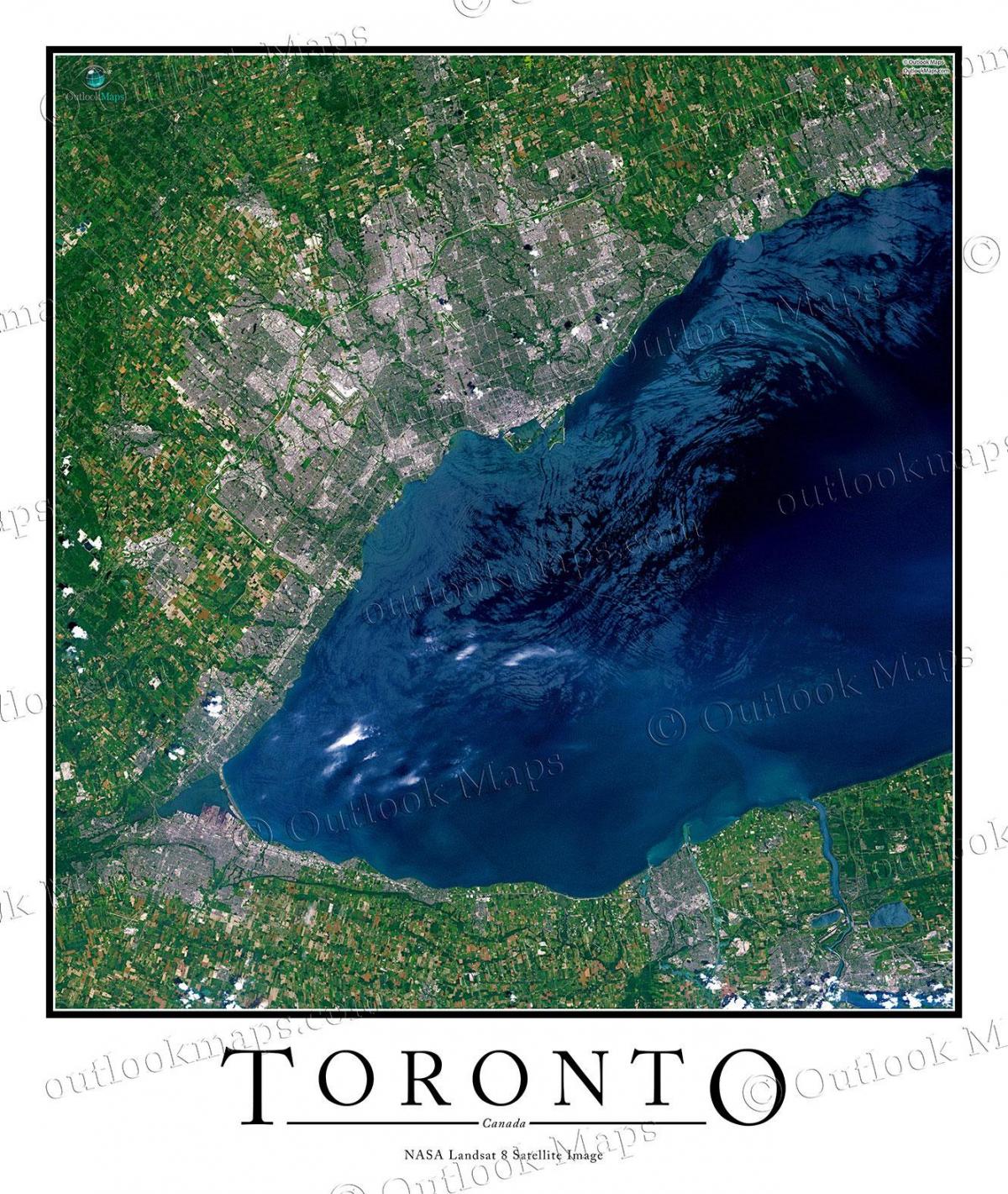 Karte Toronto lake Ontario satelītu