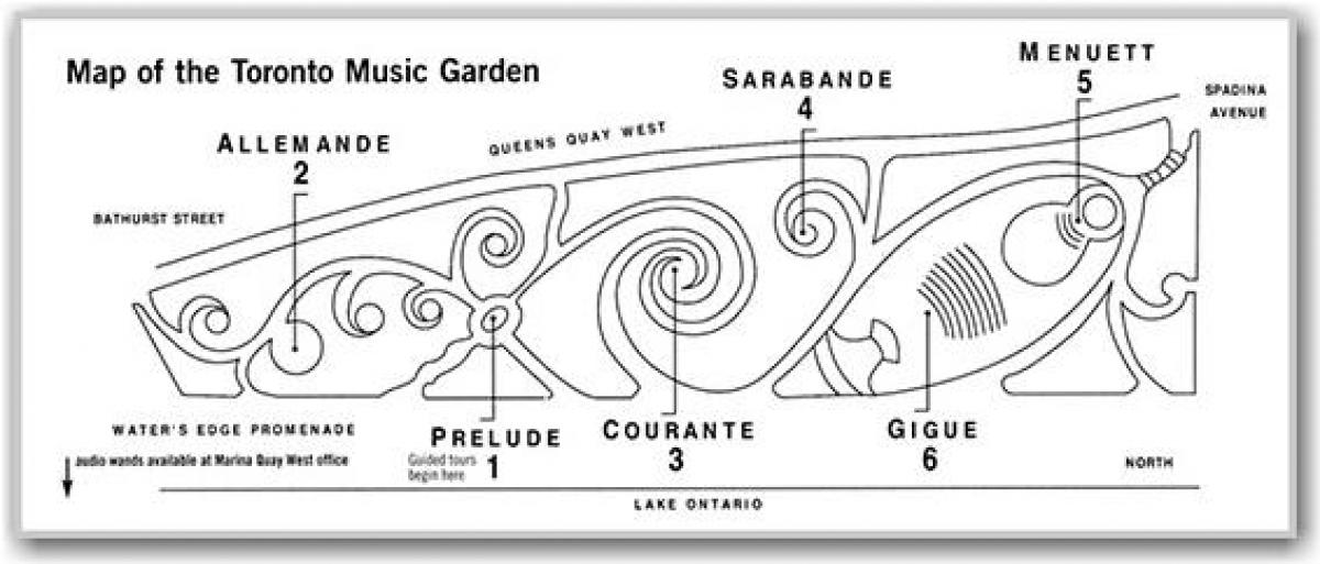 Karte Toronto Music Garden