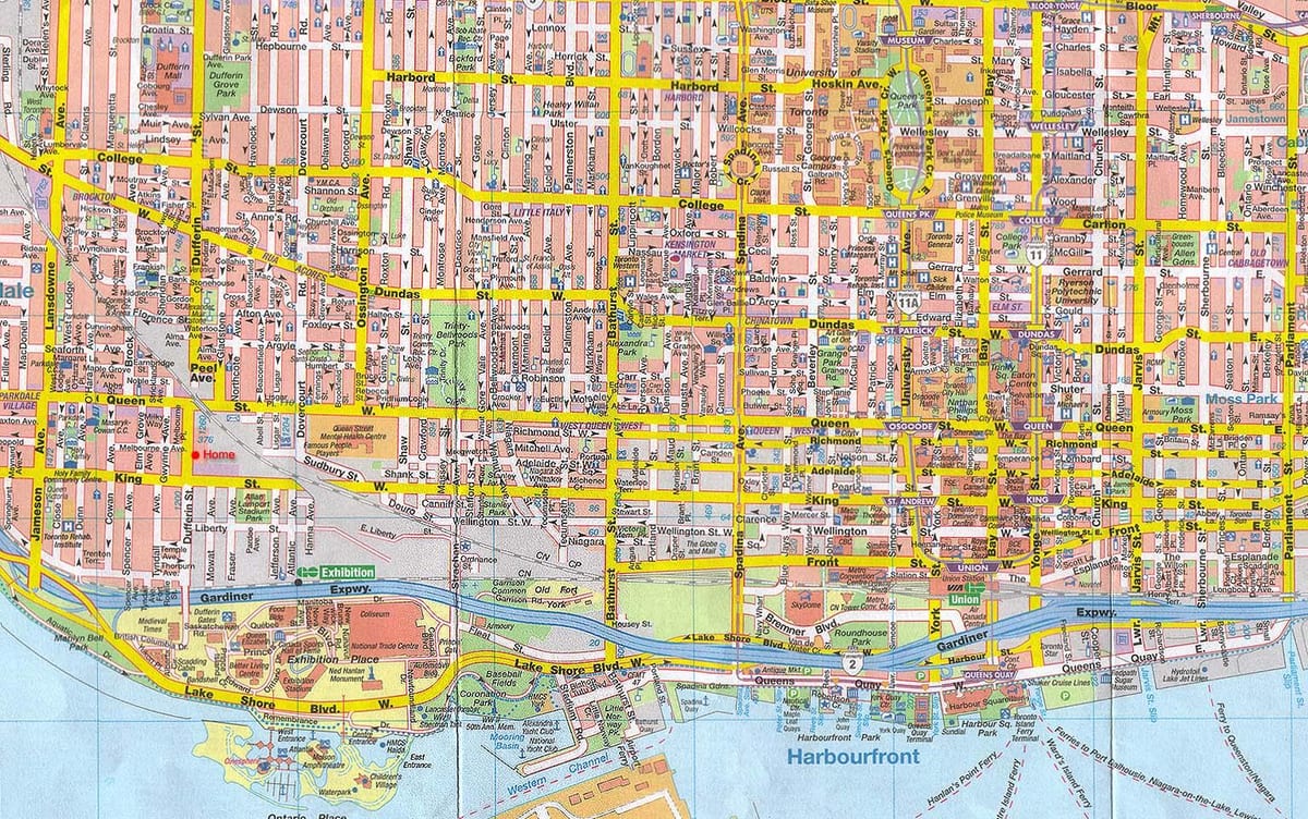 Karte Toronto Pilsētā Kanādā