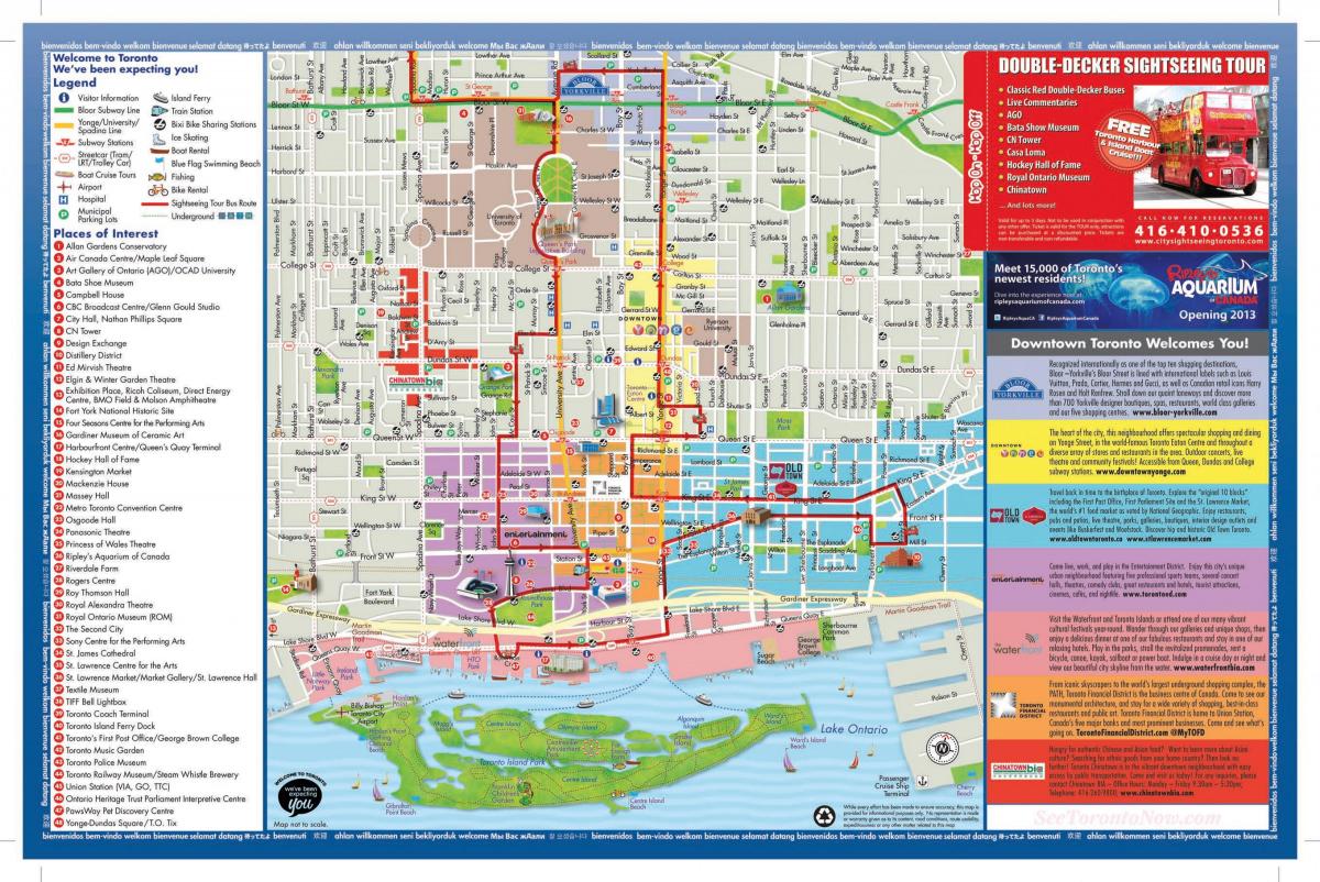 Karte Toronto tūristiem