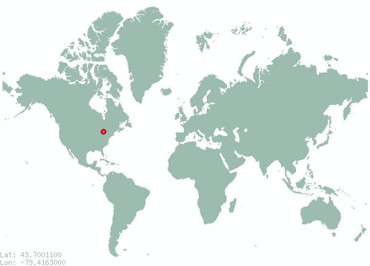 Karte Toronto uz pasaules