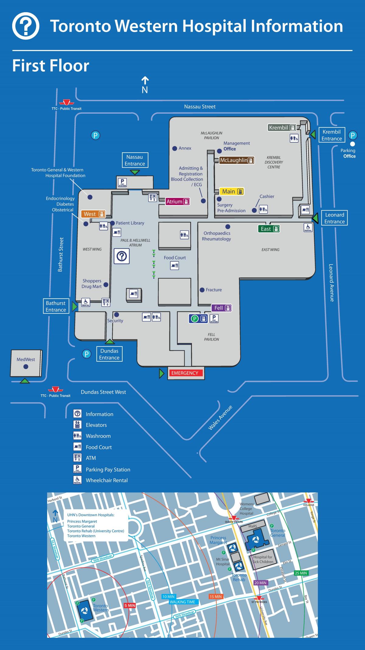 Karte Toronto Western Hospital