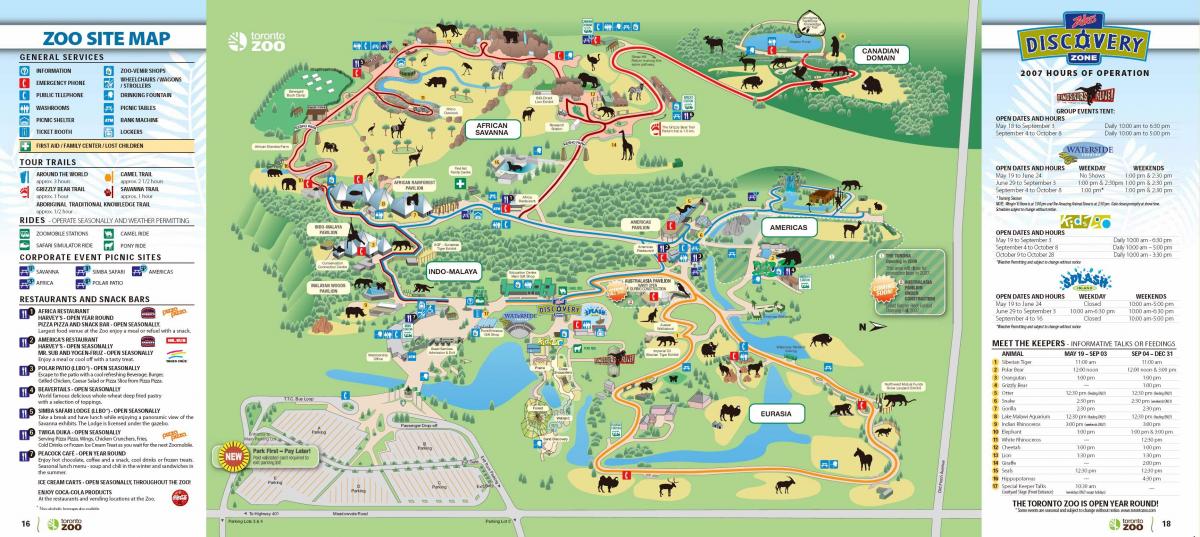 Karte Toronto zoodārzs