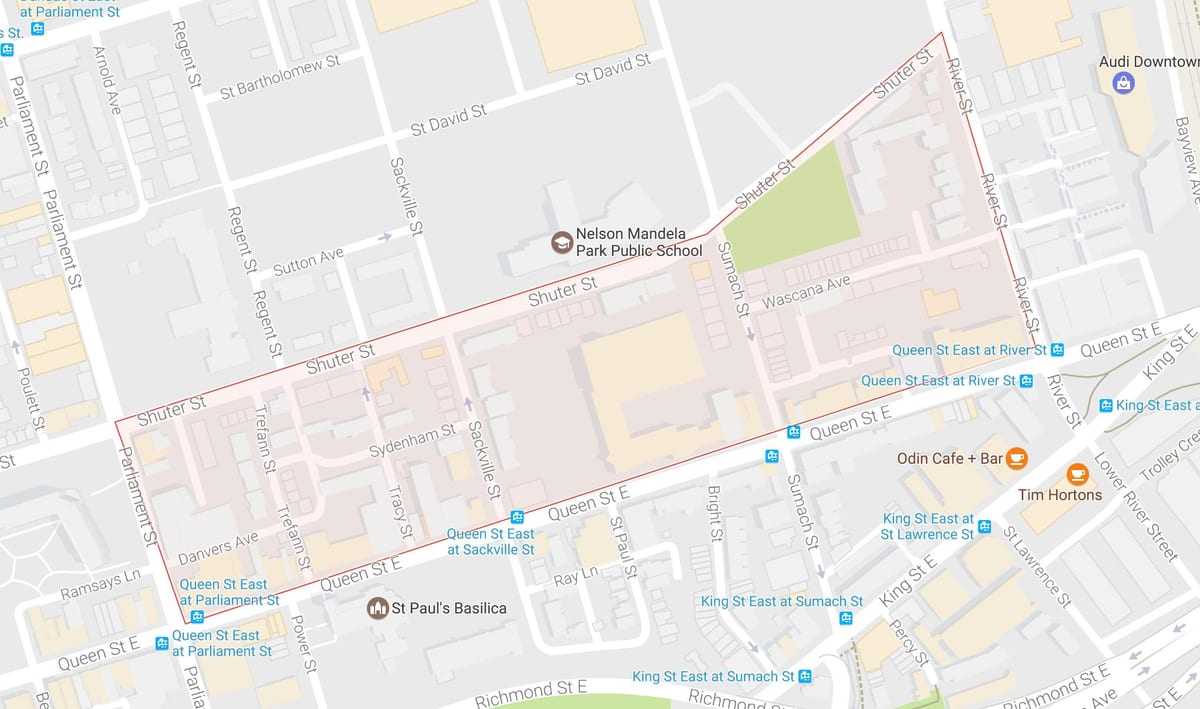 Karte Trefann Tiesa kaimiņattiecību Toronto