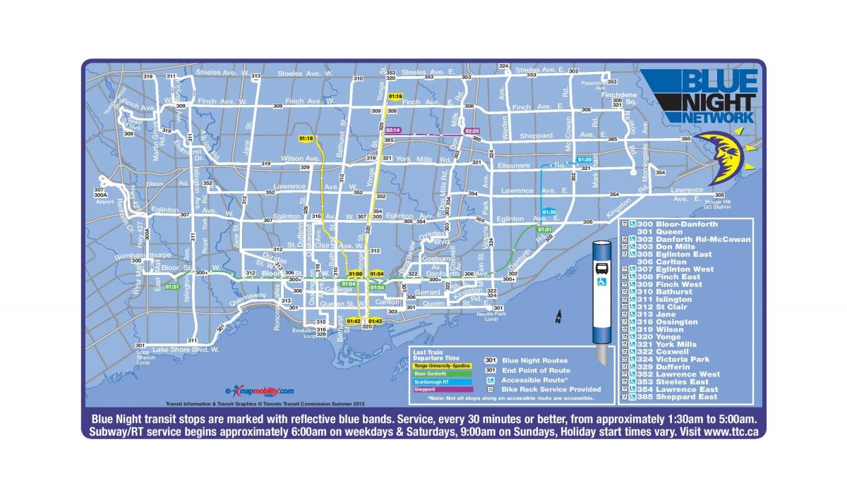 Karte TTC blue nakts tīkla